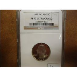 1992-S WASHINGTON QUARTER NGC PF70 ULTRA CAMEO