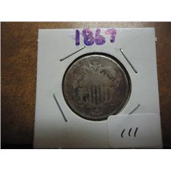 1867 SHIELD NICKEL