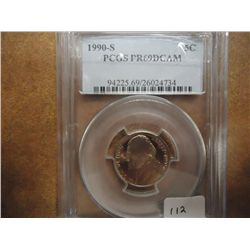 1990-S JEFFERSON NICKEL PCGS PR69 DCAM