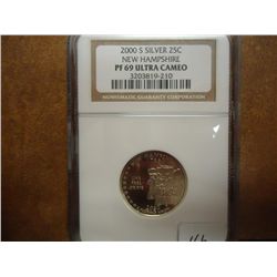 2000-S SILVER NEW HAMPSHIRE QUARTER NGC PF69 ULTRA