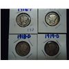 Image 1 : 1916,17-D,18-D & 19-D MERCURY DIMES
