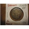 Image 1 : 1914-G GERMAN SILVER 1 MARK XF