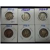 Image 1 : 1920-D,23,24,25-D,26-D & 28 MERCURY DIMES