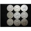 Image 2 : 9 ASSORTED BARBER DIMES