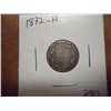 Image 1 : 1872-H CANADA SILVER 10 CENTS (BETTER DATE)