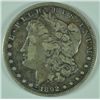 Image 1 : 1892-CC MORGAN SILVER DOLLAR, F/VF