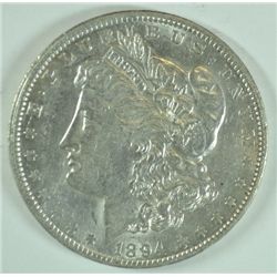 1894-O MORGAN SILVER DOLLAR, AU-55  NICE