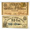 Image 1 : 1863 TWENTY-FIVE CENT STATE OF GEORGIA NOTE & 1864 TWENTY-FIVE CENT STATE OF