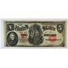 Image 1 : 1907 $5 US NOTE "WOOD CHOPPER"