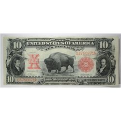 1901 $10 US NOTE "BISON" XF+