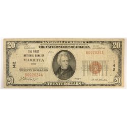 1929 $20 NATIONAL MARIETTA, OH #142