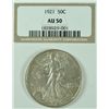 Image 1 : 1921 WALKING LIBERTY HALF DOLLAR,  ( NGC AU-50 ) CERT WITH COIN, VERY VERY RARE!