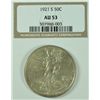 Image 1 : 1921-S WALKING LIBERTY HALF DOLLAR, ( NGC AU-53 ) CERT WITH COIN, SUPER RARE!!