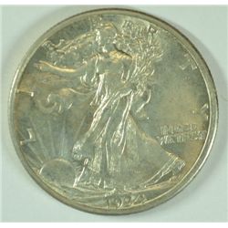 1934-D WALKING LIBERTY HALF DOLLAR,  MS-64 WHITE AND NICE