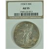 Image 1 : 1934-S WALKING LIBERTY HALF DOLLAR,  ( NGC AU-55 ) CERT.WITH COIN