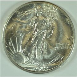 1943-D WALKING LIBERTY HALF DOLLAR, MS-65 BLAZING WHITE