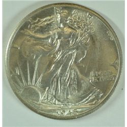 1945-D WALKING LIBERTY HALF DOLLAR,  MS-64 WHITE