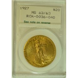 1927 $20.00 St. GAUDENS GOLD, NCI- MS-63 NICE