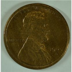 1909-S VDB LINCOLN CENT, MS-60 BROWN, KEY DATE TO THE SERIES, NICE LUSTER RARE!!