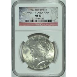 1923 PEACE DOLLAR NGC MS63 VAM-IV EXTRA HAIR