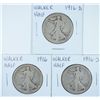 Image 1 : 1916 (P,D,S)  WALKING LIBERTY HALF DOLLARS AG'S