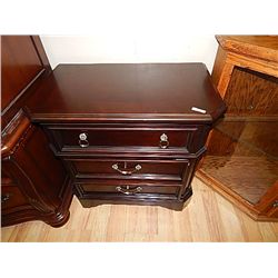 DARK MAHOGANY NIGHT STAND - 3 DRAWER