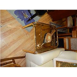 BRASS & GLASS END TABLES - 2