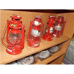 HURRICANE OIL LANTERNS - 4 TOTAL