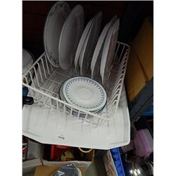 DISH RACK WITH CORELL DISHES