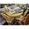 Image 1 : ROUND MAPLE TABLE & 4 CHAIRS - WITH LEAF