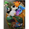 Image 2 : COLLAPSABLE BIN OF STUFFIES & TOTES - BLUE'S CLUE'S, MARIO BROTHERS, ETC