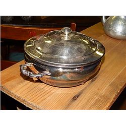 VINTAGE METAL LIDDED SERVING DISH