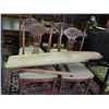 Image 1 : VINTAGE CARVED DINING CHAIRS - CREAM UPHOLSTERY - BID X 4