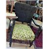 Image 1 : VINTAGE ARM CHAIR - UPHOLSTERED WITH BLACK FINISH