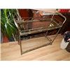 Image 1 : RETRO BRASS SERVING CART WITH GLASS SHELVES