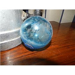 VINTAGE GLASS FISH FLOAT - NO SEAM - BLUE