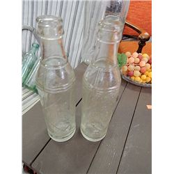 VINTAGE GLASS BOTTLES - OLD COLONY BEVERAGES - 2 TOTAL