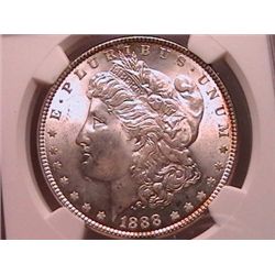 1888 MORGAN SILVER DOLLAR NGC MS6-64