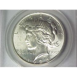 1925 GRADED MS 65 PEACE DOLLAR PCI