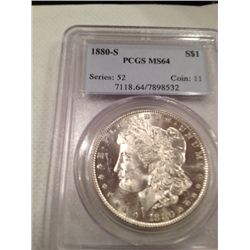 1885 MORGAN SILVER  NGC MS-64