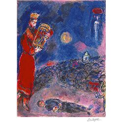 LARGE CHAGALL GICLEE "KING DAVID AND THE ARTIST" 42"X 30" W/COA