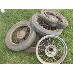 Lot of Model T Wire Wheels