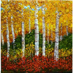 Wanda Kippenbrock, Falls Gold, Oil on Canvas