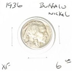 1936 BUFFALO NICKEL RED BOOK VALUE IS $6.00+ *NICE EARLY EXTRA FINE GRADE*!! NICKEL CAME OUT OF SAFE
