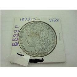 1893-O MORGAN SILVER DOLLAR VF-20