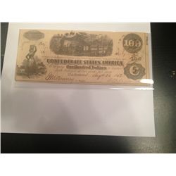 1862 $100 CONFEDERATE STATES OF AMERICA NOTE