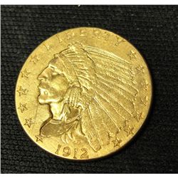 1912 $2 1/2 GOLD INDIAN XF-45