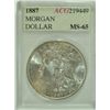 Image 1 : 1887 MORGAN SILVER DOLLAR, ACG MS-65