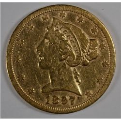 1897-S $5 GOLD LIBERTY VF