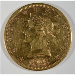 1901S  $10 gold    XF   est $875-$900